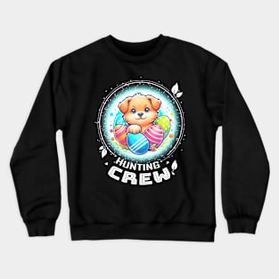 Kids Family Egg Hunter Crew Easter Boys Girl Dog Crewneck Sweatshirt